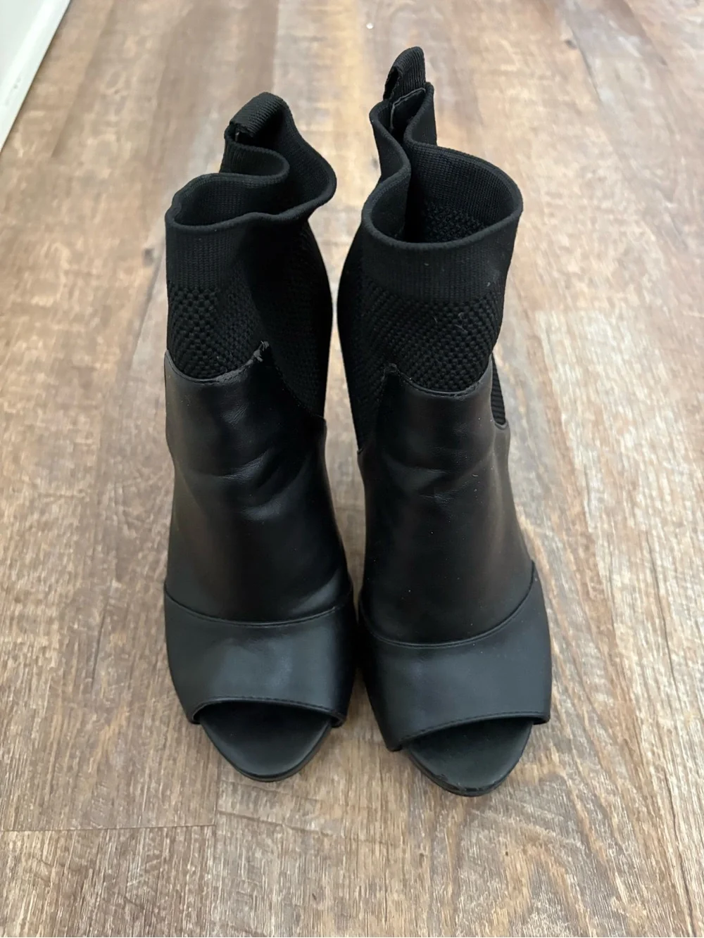 Vera Bradley Black Peep-Toe Sock Booties
